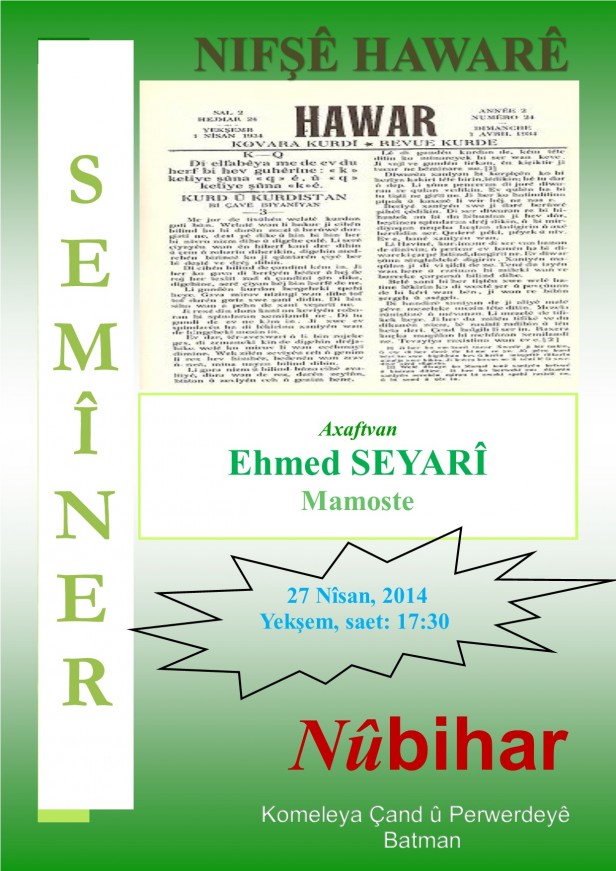 Read more about the article Semîner: Nivşê Hawarê