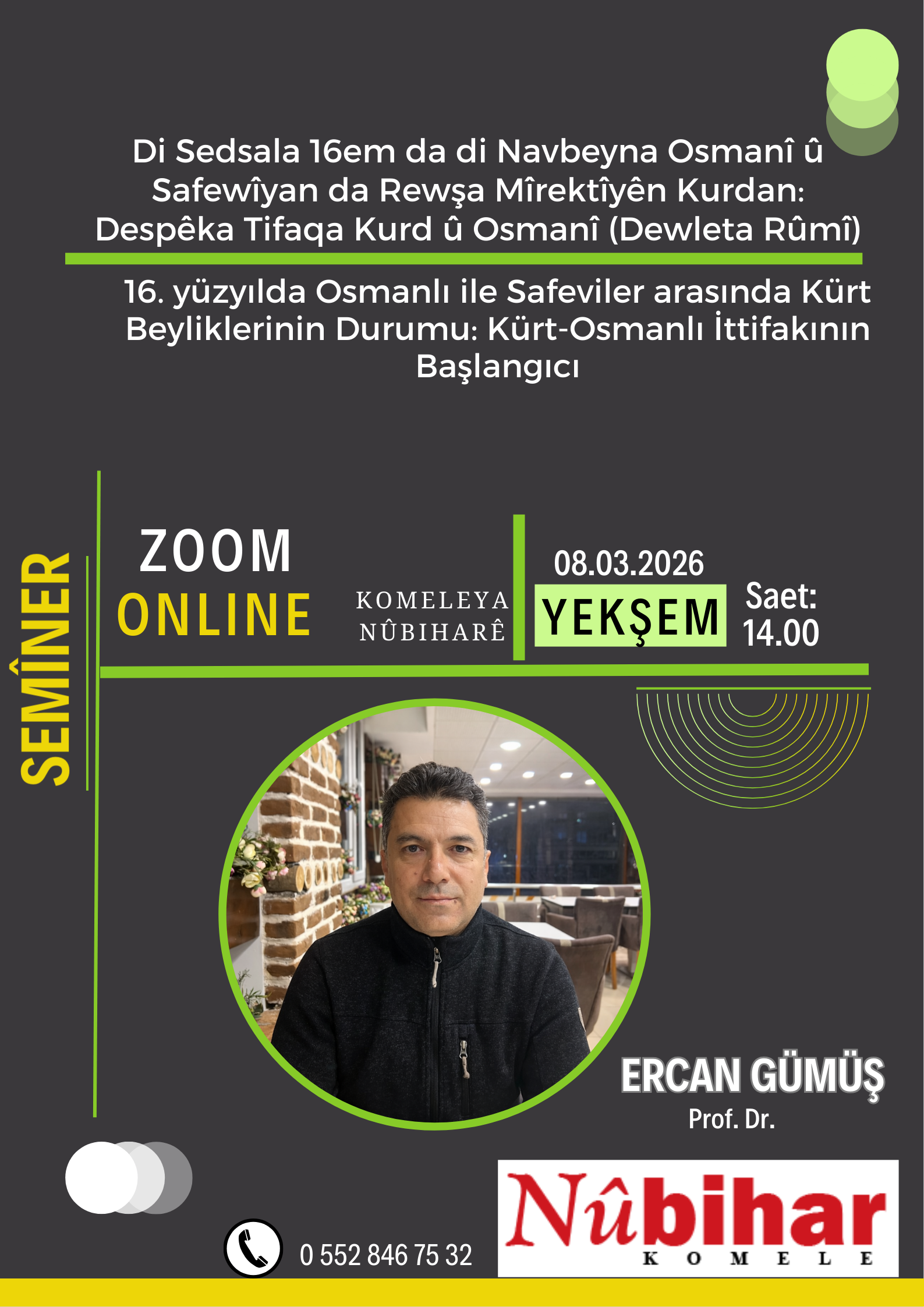 Read more about the article Semîner – Prof. Dr. Ercan GÜMÜŞ